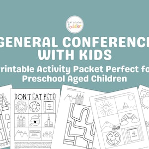 Preschool LDS General Conference Activities Digital Download Conference Fun Conference Weekend Games for Kids Church of Jesus Christ Mormon
