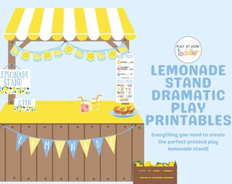 Lemonade Stand Dramatic Play Set, Summer Activity, Preschool Sensory Play, Elementary School, Teacher Printable, Pretend Play Daycare Center