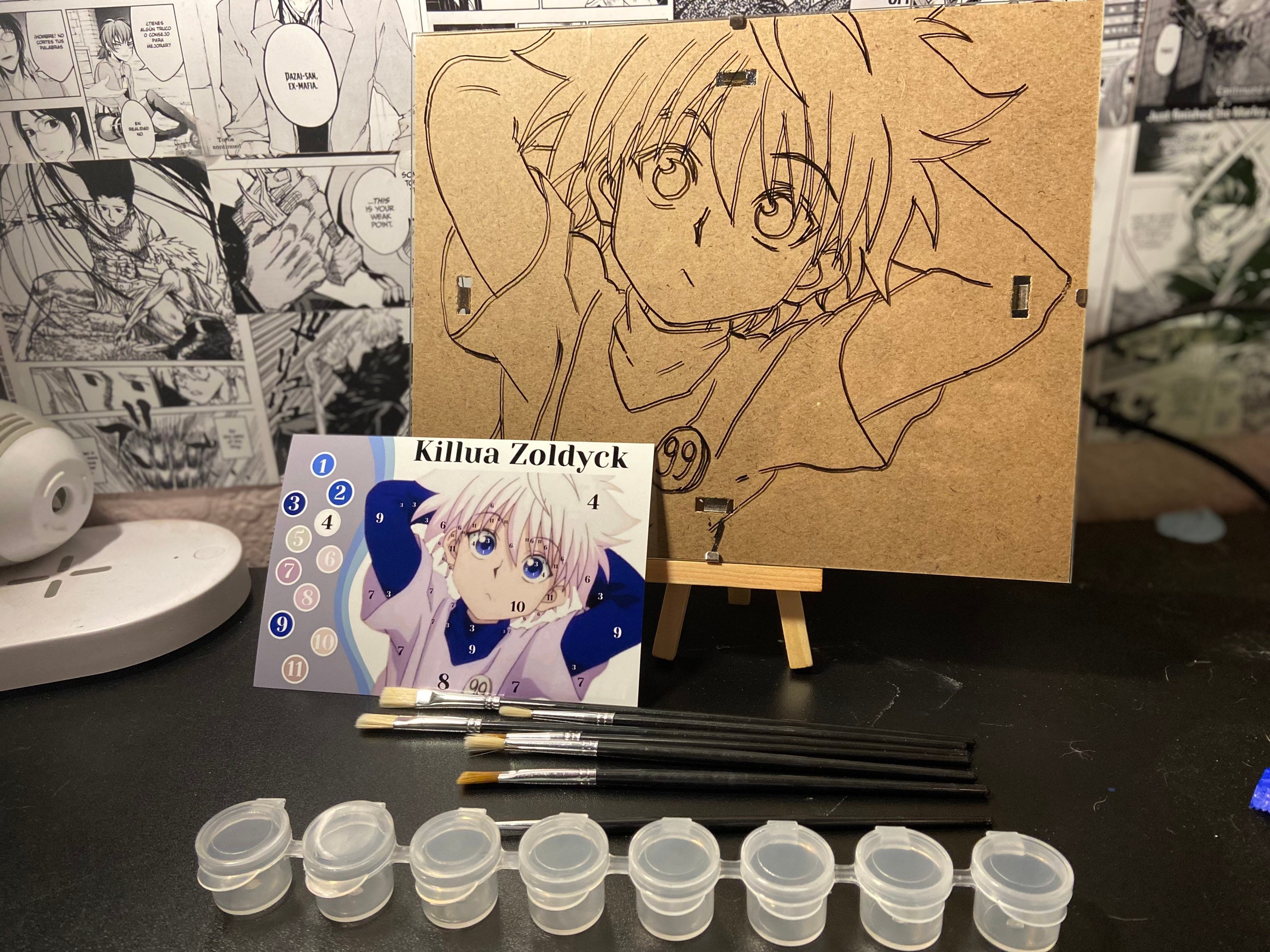 Killua Glass Paint By Number Kit Etsy