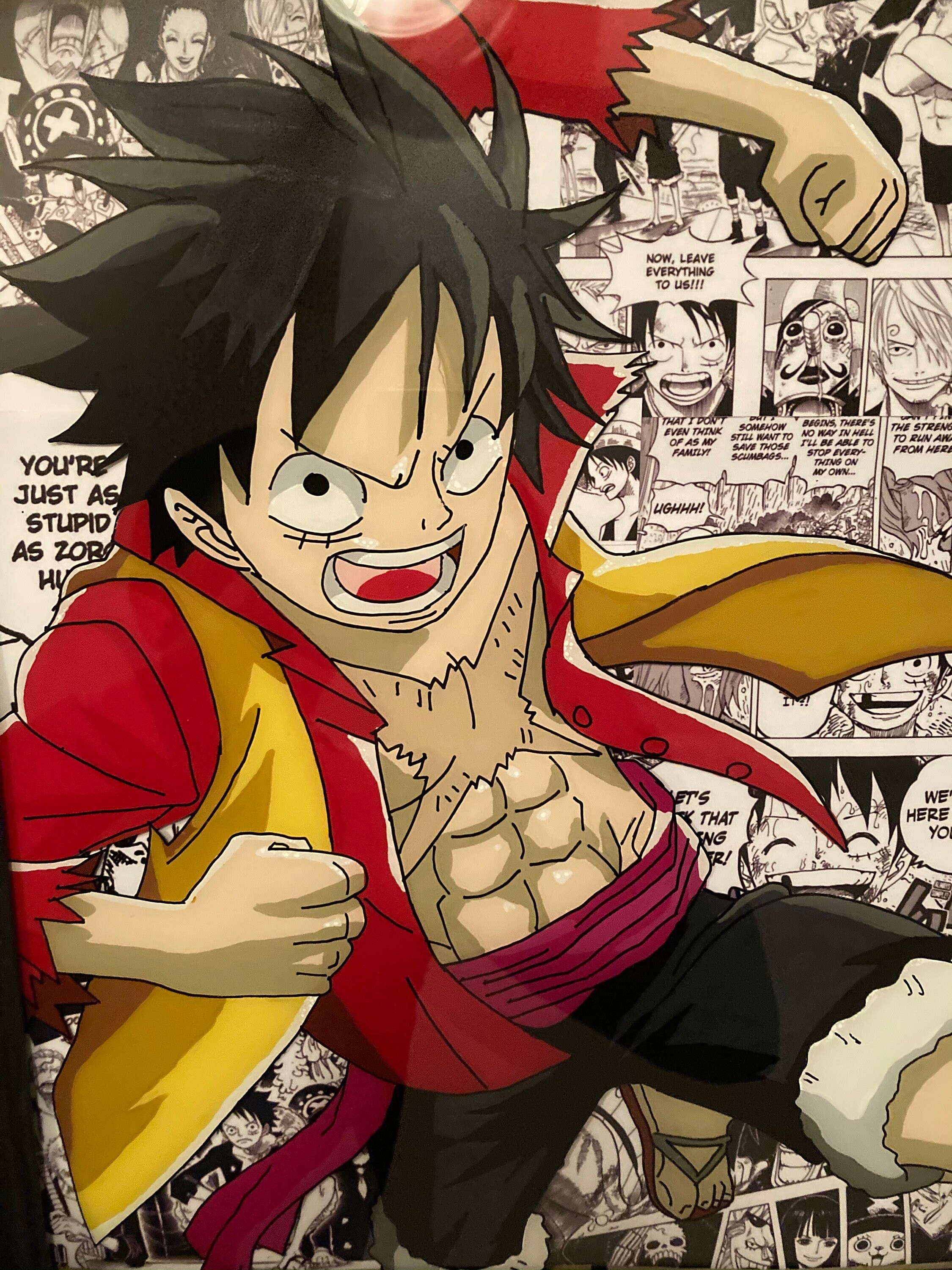 Glass Painting One Piece Luffy Etsy