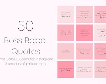 BOSS BABE QUOTES for Instagram - Social Media Posts, Branding Kit, Instagram Quotes, Instagram Marketing, Beauty.