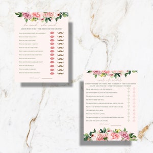 Pink Floral Bridal Shower Games X 8 Instant Download 8 - Etsy UK