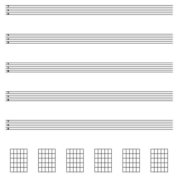 Blank Guitar Tab and Notebook | Printable PDF