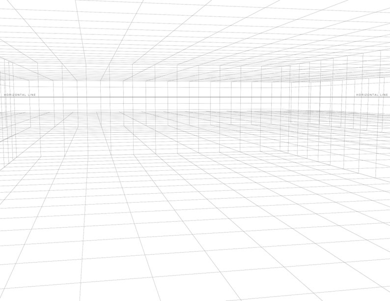 3D Perspective Graph Paper | Printable PDF - Etsy