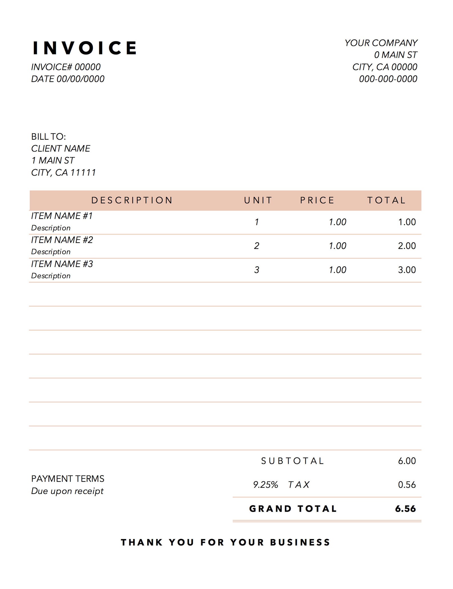 Etsy Invoice Template Printable Word Searches
