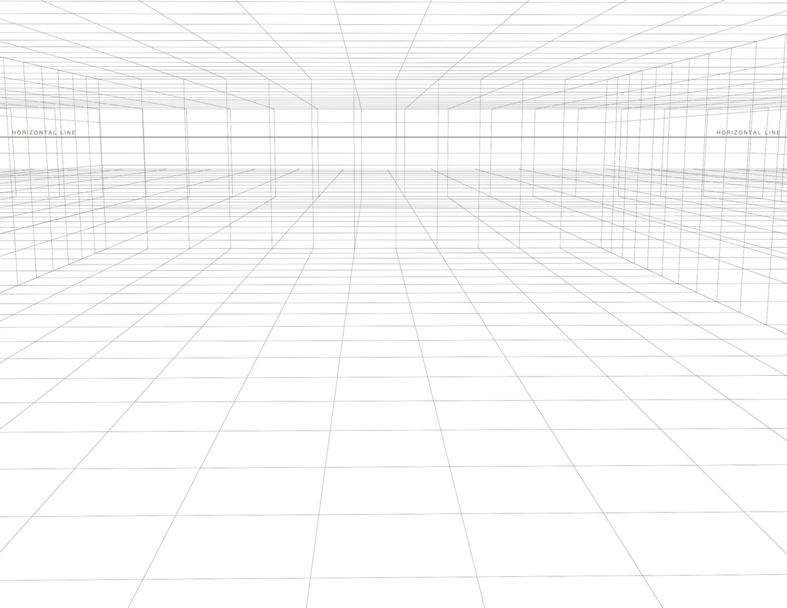 3D Perspective Graph Paper Printable PDF Etsy