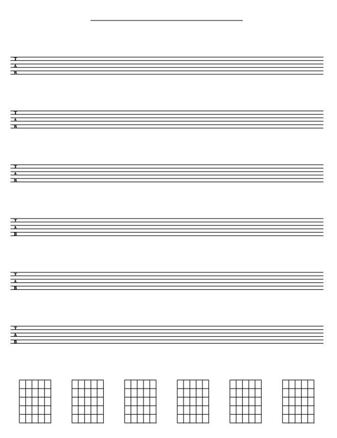 Blank Guitar Tab And Notebook Printable Pdf Etsy