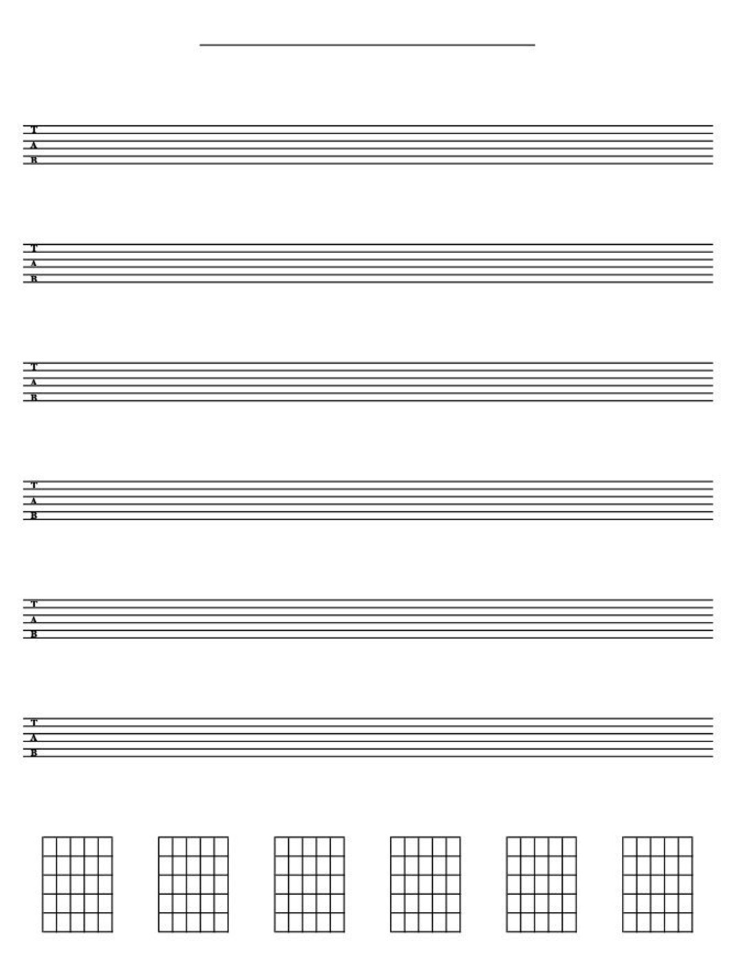 Blank Guitar Tab And Notebook Printable PDF Etsy