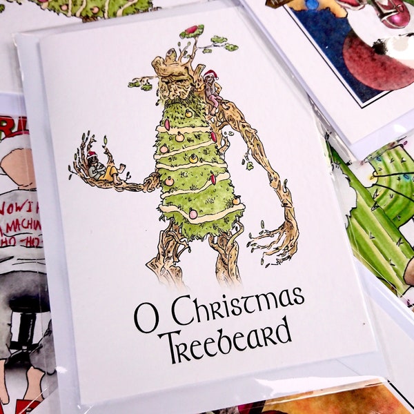 O Christmas Treebeard - Tarjeta de Navidad parodia del Señor de los Anillos - divertido - humor