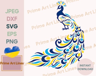 Pavo real SVG, Ucrania Svg, Ucraniano Peacock Svg, Ucraniano Svg, Impresión de Ucrania, Arte ucraniano, Vendedores de Ucrania, Ucrania Tienda Descarga digital