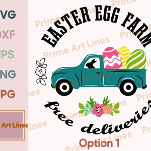 Easter Truck SVG, PNG, Easter Egg Farm svg, Rustic Easter Sign svg, Easter Decor, Vintage Truck Decor, Farmhouse Decor svg, Easter Printable