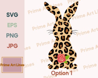 Conejito de Pascua Leopard print SVG, Pink Leopard Bunny svg, Sublimación de Conejo Leopardo de Pascua, Feliz Pascua svg, Archivos SVG de primavera para Cricut