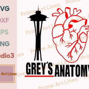 Ik hou van Grey's Anatomy SVG, Grays anatomie SVG, anatomisch hart, ziekenhuis SVG, levens redden SVG, anatomie snijden bestand cricut, digitale download