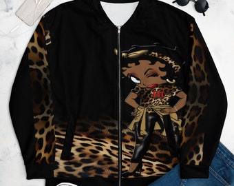 Leopard Betty Boop Unisex Bomber Jacket