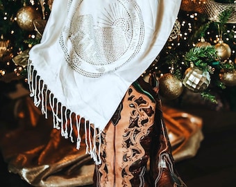 Protocol Perfect White and Crystal Pashmina - Jack and Jill of America