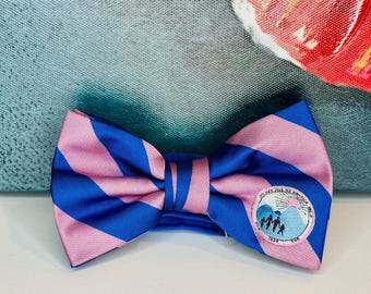 Jack and Jill of America logo branded blue & muted pink pre-tied men’s bow tie