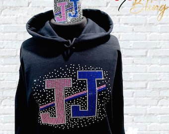 ADULT Jack and Jill of America JJ Sparkle Rhinestone Bling Hoodie