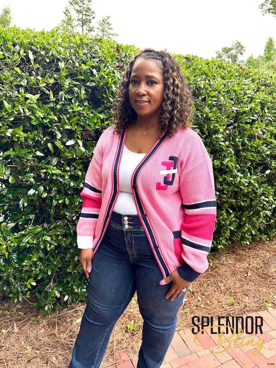 JJOA 100% Cotton Pink Multi Cardigan Sweater - Jack and Jill of America