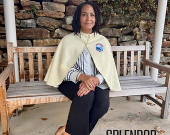 JJOA Cream Cape Shawl with Logo - Jack and Jill of America