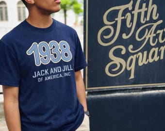 Adult JJOA Navy & Ivory 1938 unisex t-shirt - Jack and Jill of America