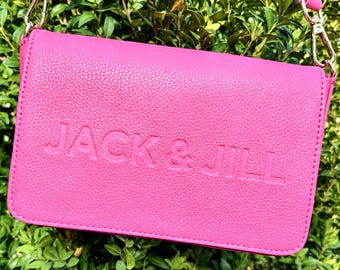 JACK & JILL Pink Cross Body Bag w/Adjustable Striped Strap