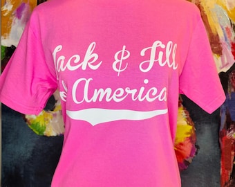 Adult JJOA Pink Script t-shirt - Jack and Jill of America