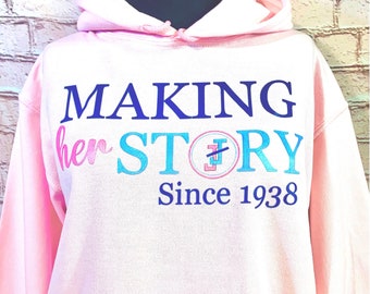 ADULT Jack and Jill of America Making herSTORY Pink Hoodie