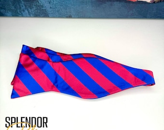 CLOSEOUT royal blue/hot pink bow tie (self tie) - JJOA Jack and Jill