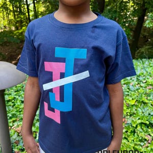 JJOA YOUTH Navy Unisex t-shirt with Interlocking JJ logo - Jack and Jill of America Block logo