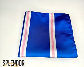 Royal/pink stripe Jack and Jill of America men’s pocket squares