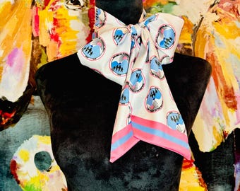 Jack and Jill of America Seal Logo White Purse Tie/Short Neck Scarf