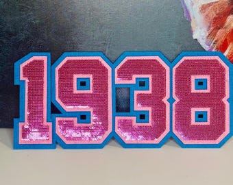 JJOA Pink/Blue Sequin 1938 DIY Iron-On Patch - Jack and Jill of America