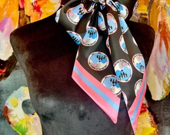 Jack and Jill of America Seal Logo Black Purse Tie/Short Neck Scarf