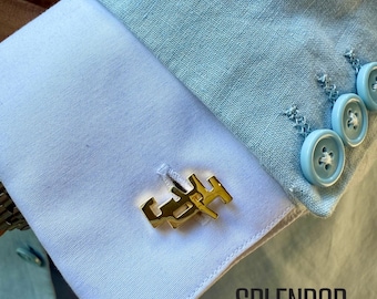 JJOA Men’s Cuff Links - Silver or Gold - Interlocking J Logo