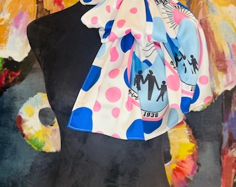 JJOA SATIN White Polka Dots Scarf Jack and Jill of America