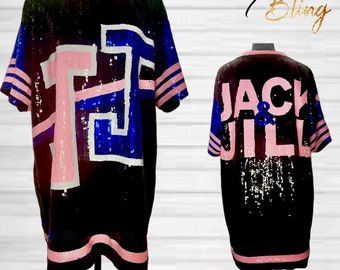 OSFM Misses Light Pink / Royal Sequin Jersey - Size S-XL - Jack and Jill of America