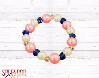 Pearl and Gemstone Jack and Jill of America Inspired Bracelet