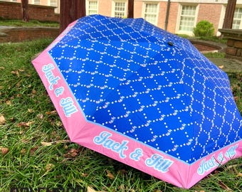 JJOA Blue Patterned Umbrella