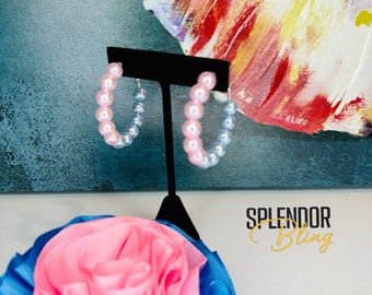JJOA SMALL Size Pink and Blue Pearl Earrings