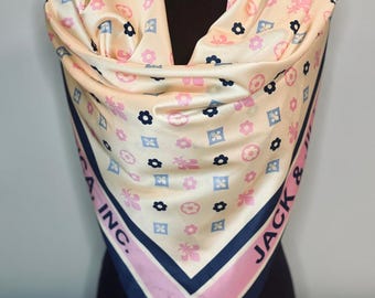JJOA Oversized Ivory High Fashion Fleur de Lis Square Scarf