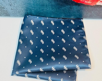 Jack and Jill of America navy/grey interlocking JJ pocket squares