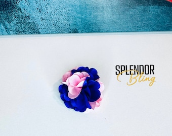 Jack en Jill of America zachte roze en blauwe bloemenreversbroche voor heren