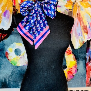 Jack and Jill of America Blue Purse Tie/Short Neck Scarf
