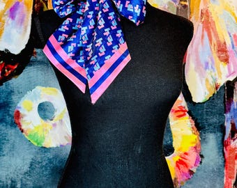 Jack and Jill of America Blue Purse Tie/Short Neck Scarf