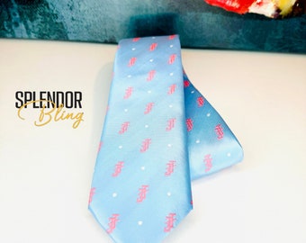 Jack and Jill of America light blue/pink classic tie (also see bow tie)