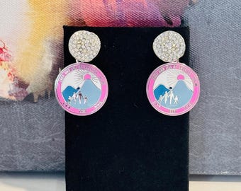 JJOA Rhinestone and Color Seal Earrings