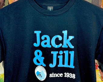 JJOA YOUTH BLACK w/Blue print Unisex t-shirt — Jack and Jill of America