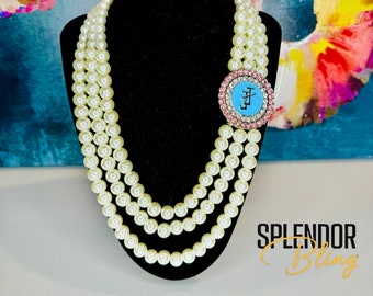 Jack and Jill of America 3-strand Pearl branded necklace