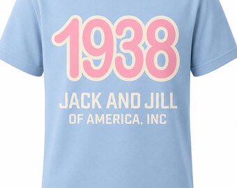 Youth JJOA Light Blue, Pink & Ivory 1938 unisex t-shirt - Jack and Jill of America