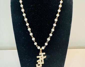 JJOA White Beaded Pearl Gold Necklace - Jack and Jill